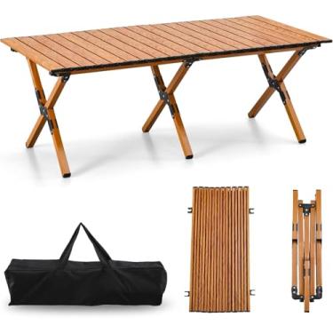 Imagem de TAO ONE Mesa de acampamento dobrável: mesa de piquenique baixa dobrável e portátil para churrasqueira ao ar livre - mesa dobrável de praia com bolsa de transporte
