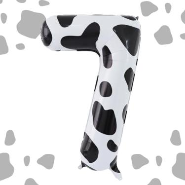 Imagem de Vuzvuv Balões com estampa de vaca nº 7, balão grande de 101 cm para decoração de 1º aniversário, festa temática