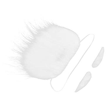 Imagem de Luqeeg Engraçado Branco Papai Noel Barba Conjunto Macio Falso Barba para Festa de Natal, Aniversário, Dia das Bruxas-3 Peças Flanela Papai Noel Conjunto de