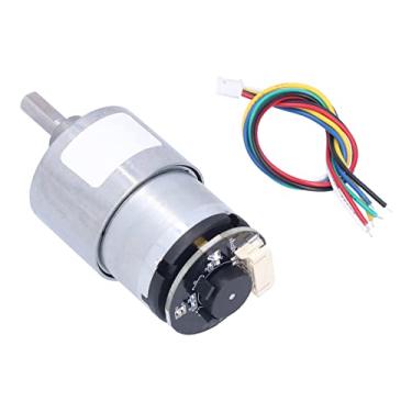 Imagem de Ymiko Motor Microengrenado 12V DC Com Codificador, Motor Elétrico de Redução de Velocidade de Alta Precisão para Projetos de Robótica e Automação (1590 RPM)