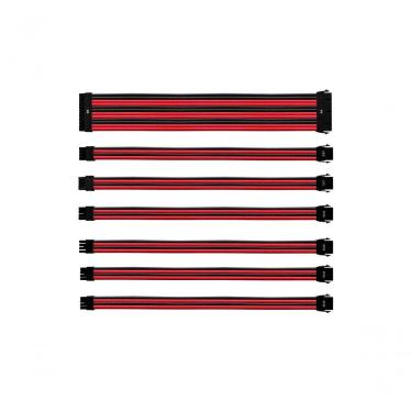 Imagem de Kit De Cabo De Extensão Sleeved Psu 30 Cm Com Capa De Pvc Cooler Master - Vermelho E Preto - Cma-nest16rdbk1-gl
