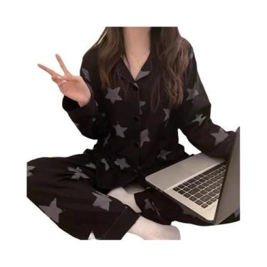 Imagem de Conjunto De Pijamas Femininos De Manga Longa Coreanos Para Primavera E