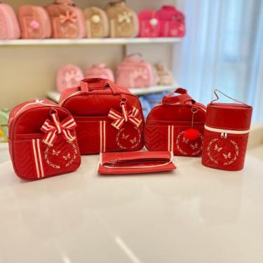 Imagem de Kit Bolsa Maternidade Conjunto com 5 Peças com Mochila Impermeável e T