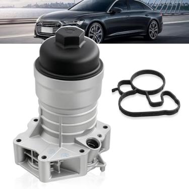 Imagem de 06M115401E Conjunto de caixa de filtro de óleo de alumínio atualizado para Audi A6 A7 A8 Q7 Q8 RSQ8 RS5 S4 S5 S6 S7 S8 SQ5 SQ7 SQ8 2018-2025 2.9L 3.0L 4.0L V6 V8 Substitui o número 0 6M115401F