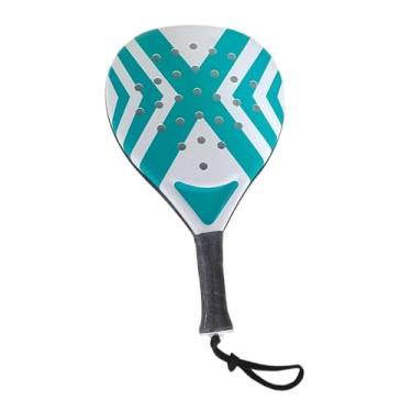 Imagem de Generic Raquete de Padel Profissional para Treinamento, para Esportes ao Ar Livre, Raquetes Leves para Tênis de Praia, Listras Verdes E Brancas