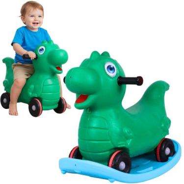 Imagem de Brinquedo de Dinossauro balanço e andador para crianças Verde - Castel
