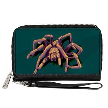 Imagem de Buckle-Down x Carteira Creature Creations, zíper ao redor, couro vegano, Aranha Goliath, 7.5"x4.5", Casual