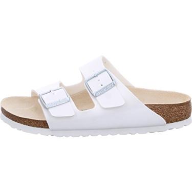 Imagem de Birkenstock Palmilha macia Arizona - couro (unissex), Branco/Branco, 9 Women/7 Men
