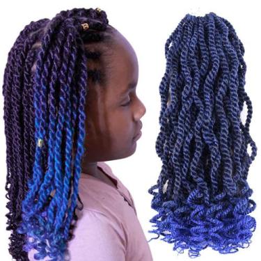 Imagem de Cabelo de crochê TOZIKA Senegalese Twist 30 cm, 6 pacotes, Ombre 1B/Bl