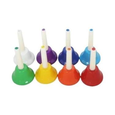 Imagem de Conjunto De Instrumentos Musicais Orff Com Sino De Mão Colorido De 8 N