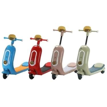 Imagem de Patinete Vermelho Lambreta Infantil 3 Rodas Com Luz Som E Música