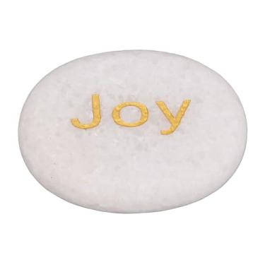 Imagem de SIWOTED Pedra Inspiradora Gravada Letras Pedra de Mármore para Decoração de Incentivo Presente de Feriado (alegria)