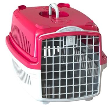 Imagem de Caixa de Transporte Pet para Cães e Gatos – Transportadora Resistente com Ventilação e Porta com Trava para Viagens e Veterinário(Rosa,Nº4 ate 18kg)