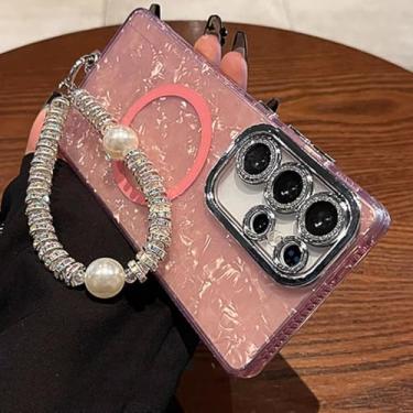 Imagem de Capa com cordão de mão com estampa de concha para Samsung S25 Ultra, capa para Galaxy S24 S23 A56 A56, película com lente brilhante, A5, para Samsung S24 Plus