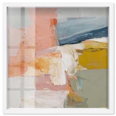 Imagem de Soft and Vibrant III Shadowbox Print Bathroom Wall Art por Art Remedy, moldura branca, 43 x 43 cm