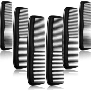 Imagem de Kit de 1 2 3 6 12 Unidades Pente Preto para Modelar Cabelos Grossos e Finos Resistente para Família e Salão (3unidades)