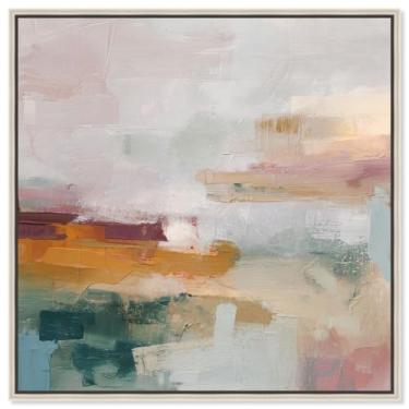 Imagem de Impressão em tela Blended Shores II Sunset Wall Art por Art Remedy, moldura prateada, 76 x 76 cm