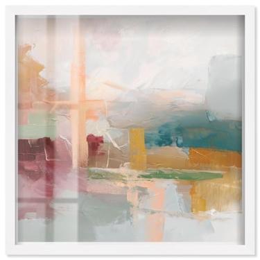 Imagem de Harbor Hues II Shadowbox Print Sunset Wall Art por Art Remedy, moldura branca, 63 x 63 cm