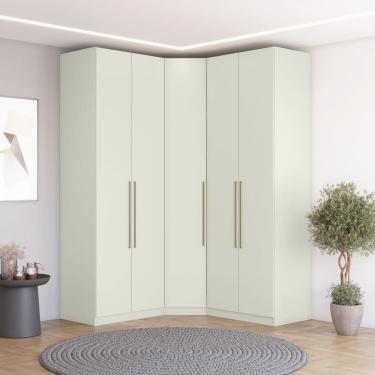Imagem de Guarda-roupa Modulado de Canto Oblíquo 5 Portas com Cabideiro Seletto Areia