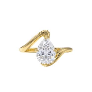 Imagem de Anel de diamante em gota d'água de braço torcido moderno joias de mão requintadas anéis femininos ideais para casamento ou datas presentes de Natal finos, Cobre, Sem pedra preciosa