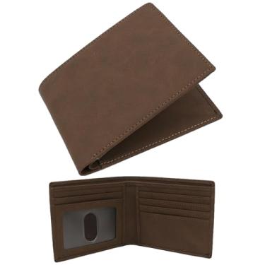 Imagem de Carteira masculina fina com bolso frontal minimalista com vários compartimentos, organizador compacto de viagem para negócios, Marrom, Casual