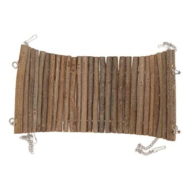 Imagem de GLOGLOW Ponte Suspensa de Hamster, Tubos e Túneis Escalada Espacial Jogando Balanço de Madeira para Papagaios Gerbilos e Outros Animais de Estimação Pequenos Ponte Suspensa de Hamster, Gaiola Grande