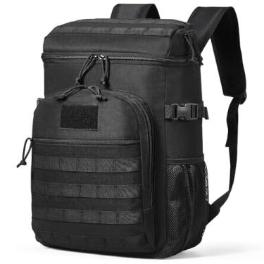 Imagem de Bolsa térmica, lancheira isolada de 25L com design Molle e vários bolsos, lancheira térmica 600D com sacos de armazenamento removíveis, refrigerador macio para escritório, piquenique, caminhadas,