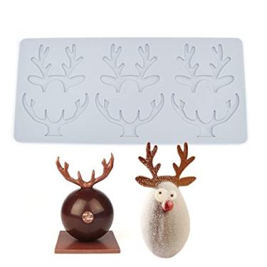 Imagem de AK ART KITCHENWARE Chifre de veado de Natal de grau alimentício moldes de chocolate de silicone fondant decoração de bolo tapete de renda para bricolage resina epóxi artesanato decoração de padaria