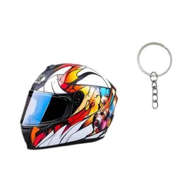 Imagem de Chaveiro De Capacete De Motocicleta 2D Estéreo Plano Segurança Auto Bo