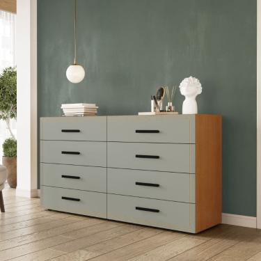 Imagem de Cômoda Valência 8 Gavetas Freijó Verde Politorno Móveis