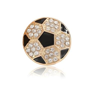 Imagem de Dreuyet Broche de strass de futebol para mulheres e homens brilhante cristal americano rúgbi esporte lapela broche charme terno camisa chapéu bolsas mochilas acessórios dia jogo equipe joias presentes
