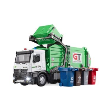 Imagem de Caminhão de lixo de brinquedo fundido sob pressão extra grande com caixas de classificação para crianças