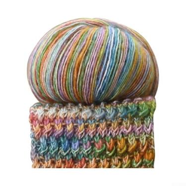 Imagem de Fio de spray de algodão camuflado para tricô manual, novelo de 50 g, lã macia e chique para artesanato DIY, várias cores