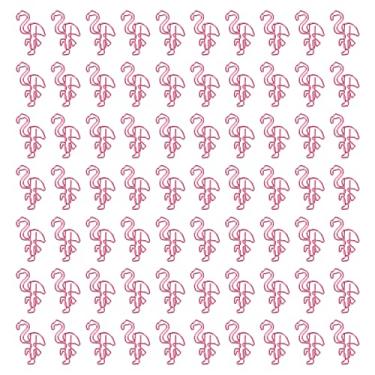Imagem de Clipe de papel flamingo em forma de animal fofo arquivo nota página marcador clipes marcador para classificação de arquivo estudo de escritório organização 100 peças de metal (Roxa)