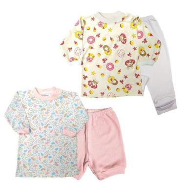 Imagem de Kit com 4 Peças Camiseta + Short+Mijão Bebê Atacado Algodão - Koala Ba