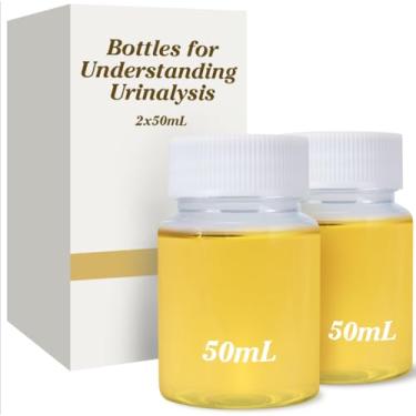 Imagem de diytoolsman Frascos de 2 x 50 ml para entender o exame de urina, demonstração de técnicas de análise de urina, educação e testes de laboratório para análise de urina, substituto artificial