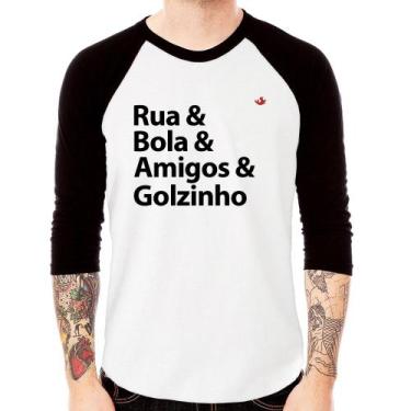 Imagem de Camiseta Raglan Rua & Bola & Amigos & Golzinho Manga 3/4 - Foca na Mod
