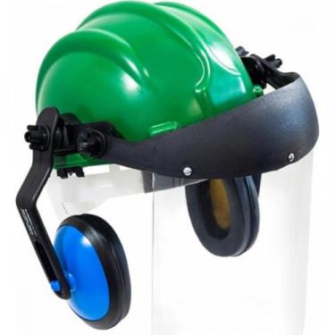 Imagem de Capacete Com Abafador+Viseira Plastcor Verde