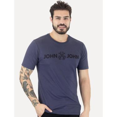 Imagem de Camiseta John John Masculina JJ Basic Logo Rusty Azul Médio-Masculino