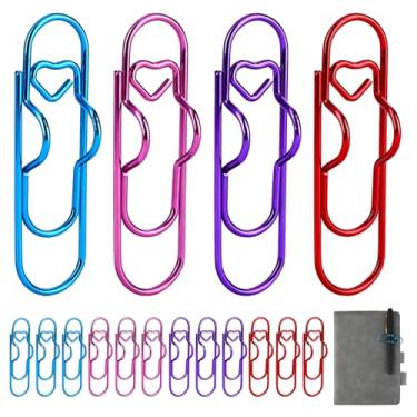 Imagem de KAKUPPA Clipes de suporte de caneta para caderno, clipe de papel de metal, porta-canetas para diário e agenda, clipes de lápis de aço inoxidável para material escolar de escritório (4 azuis, 4 roxos