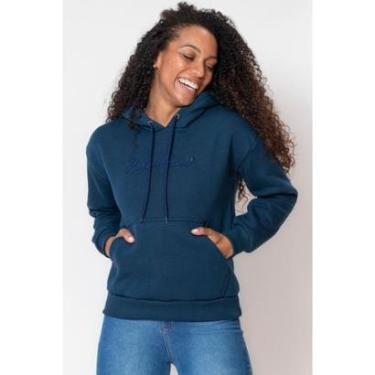 Imagem de Blusa Feminina Moletom Canguru Polo Wear Azul Escuro-Feminino