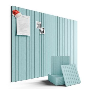 Imagem de Quadro de avisos grande de feltro 122 cm x 91 cm Alternativa para quadro de cortiça - pacote com 12 com 70 abas adesivas removíveis seguras, quadros de cortiça para paredes, placa de feltro para sala