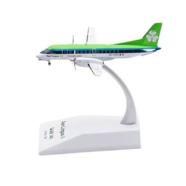 Imagem de WCJXPKMC Modelos de aeronaves réplicas 9 cm escala requintada aeronave civil 1:200 para AER Lingus Saab 340B EI-CFC modelo de avião exibe modelo de avião em miniatura