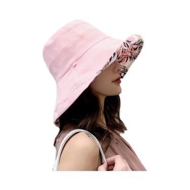 Imagem de Chapéu De Sol Feminino Com Aba Larga, Dupla Face, Estilo Pescador, Par