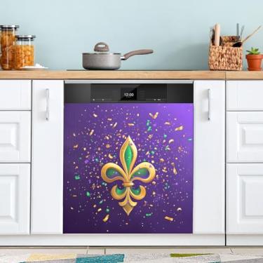 Imagem de ATTX Capa magnética para lava-louças Mardi Gras | Adesivo decorativo de eletrodomésticos de 58 x 66 cm para armários domésticos e eletrodomésticos (54)