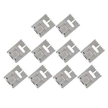 Imagem de Acouto 10 Peças de Aço Inoxidável Conjunto de Calcador de Dobra para Máquina de Costura Doméstica-brilhante, Sem Rebarbas e Compatível Com 5 7 9 (Calcador de 7 ranhuras)
