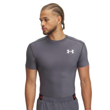 Imagem de Camiseta de Treino Under Armour Heatgear Masculina M Cinza-Masculino