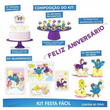 Imagem de Kit Festa Fácil Aniversário Galinha Pintadinha Arco-Íris