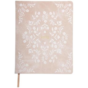 Imagem de WORLD TRAVELER Agenda 2026 semanal e mensal - 20 x 25 cm, capa dura, agenda de janeiro e dezembro, agenda diária 2026, tamanho 20 x 25, margaridas brancas/marfim