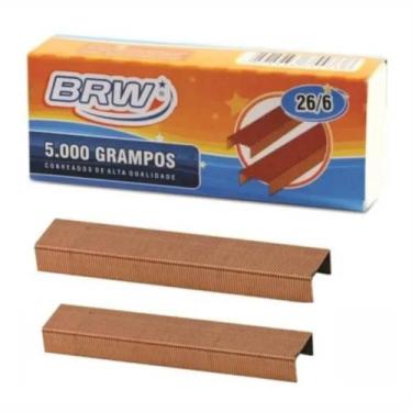 Imagem de Grampo 26/6 para grampeador 20fls Cobreado BRW 5000un